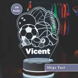 Custom Sports LED Night Light for Kids and Adults